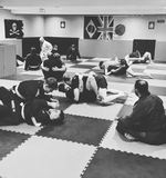 A Jiu Jitsu class happening in Scoundrels Grappling' Dojo